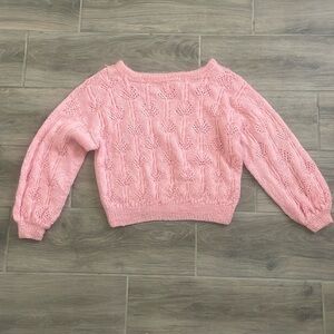 Pink wide neck sweater